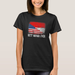 Amerikaanse vlag en Indonesische vlag Beste mama o T-shirt