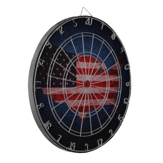 Amerikaanse vlag en kaart #2 dartbord (Voorkant Links)