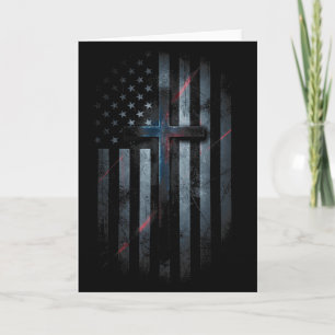Amerikaanse Vlag En Kruis Geloven Familie Dom Usa Kaart