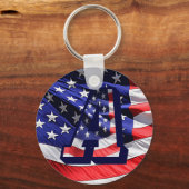 Amerikaanse vlag en letter "A"-Sleutelhanger Sleutelhanger (Voorkant)
