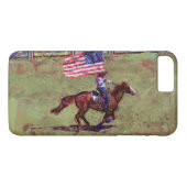 Amerikaanse vlag en Paard Cowgirl Amerikaanse Rode Case-Mate iPhone Case (Achterkant (Horizontaal))
