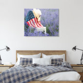 Amerikaanse vlag en Pet op voorzitter Canvas Afdruk (Insitu (Slaapkamer))