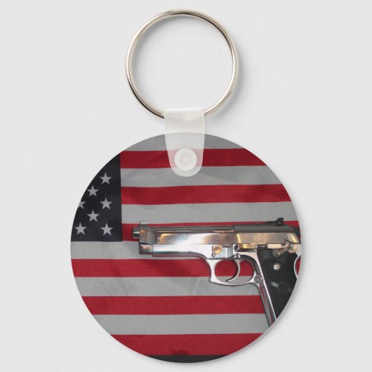 Amerikaanse vlag en Pistool Sleutelhanger (Voorkant)