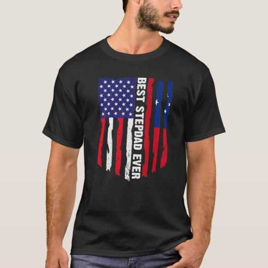 Amerikaanse vlag en Samoa vlag beste stepdad ever T-shirt (Voorkant)