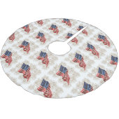 -Amerikaanse vlag en vierde vuurwerk van juli Kerstboom Rok (Gekanteld)