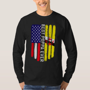 Amerikaanse vlag en vlag van Brunei Best Poppa Eve T-shirt