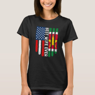 Amerikaanse vlag en vlag van Suriname, beste vrouw T-shirt