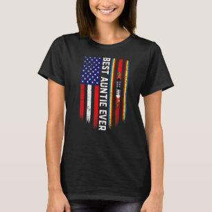 Amerikaanse vlag en vlag van Swaziland, beste tant T-shirt