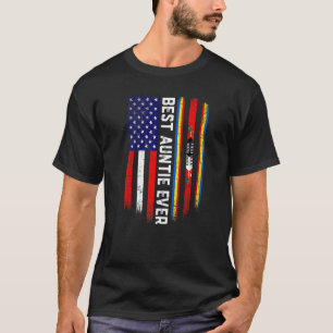 Amerikaanse vlag en vlag van Swaziland, beste tant T-shirt