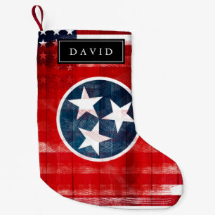Amerikaanse vlag en vlag van Tennessee Kleine Kerstsok