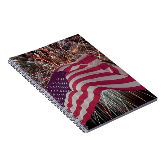 Amerikaanse vlag en vuurwerk notitieboek (Rechterzijde)