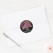 Amerikaanse vlag en vuurwerk ronde sticker (Envelop)