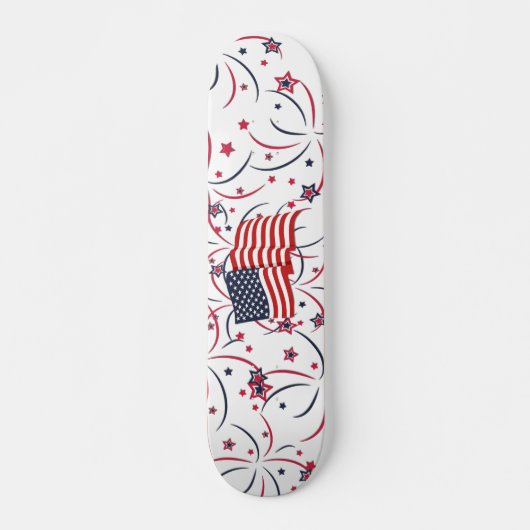 Amerikaanse vlag en vuurwerk skateboard (Voorkant)
