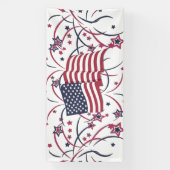 Amerikaanse vlag en vuurwerk spandoek (Verticaal)
