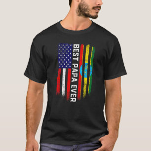 Amerikaanse vlag & Ethiopië vlag Best Papa Ever Fa T-shirt