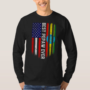 Amerikaanse vlag & Ethiopische vlag beste Pepaw oo T-shirt