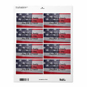 Amerikaanse vlag etiket (Full Sheet)