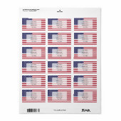 Amerikaanse vlag etiket (Full Sheet)