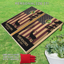 Amerikaanse vlag | Familiemonogram | jacht op hert