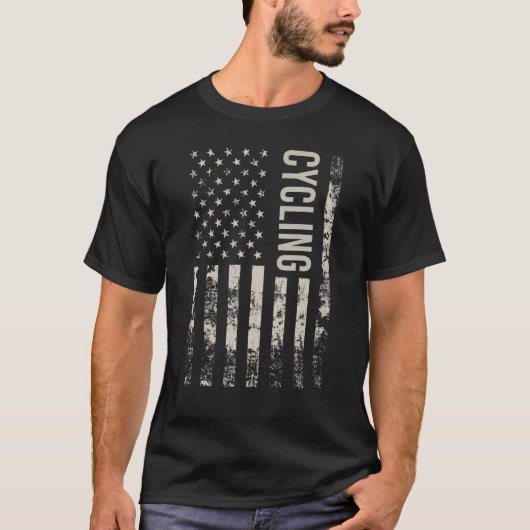 Amerikaanse vlag Fietsen T-shirt (Voorkant)