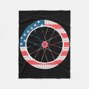 Amerikaanse vlag Fietswiel Onafhankelijkheidsdag 4 Fleece Deken
