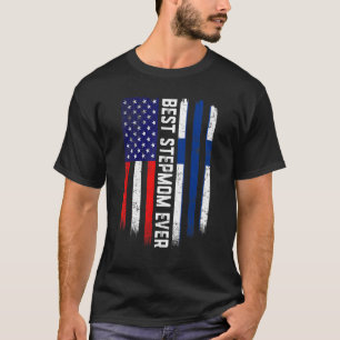 Amerikaanse vlag & Finland vlag beste stiefmoeder T-shirt