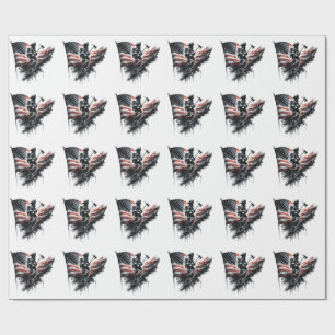 Amerikaanse vlag. Firefighter Cadeaupapier