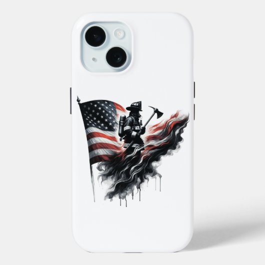 Amerikaanse vlag. Firefighter Case-Mate iPhone Case (Achterkant)