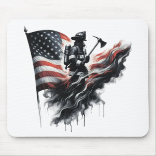 Amerikaanse vlag. Firefighter Muismat