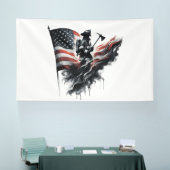 Amerikaanse vlag. Firefighter Spandoek (Beurs)