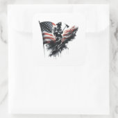Amerikaanse vlag. Firefighter Vierkante Sticker (Tas)