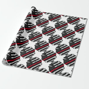 Amerikaanse vlag Fireman Cross Thin Red Line Cadeaupapier