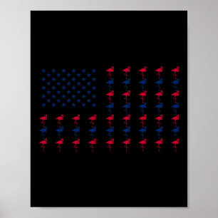 Amerikaanse vlag Flamingo Lover 4 juli Patri Poster