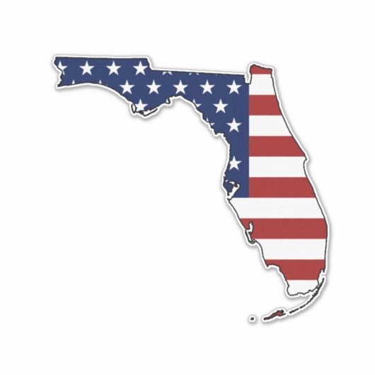 Amerikaanse vlag Florida Sticker (Voorkant)