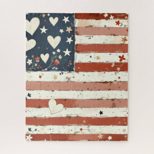 Amerikaanse Vlag Folk Art Puzzel