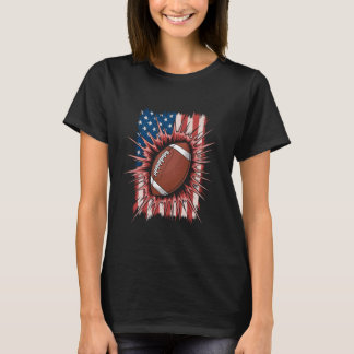 Amerikaanse Vlag Football Patriottische Sportfan T-shirt