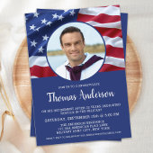 Amerikaanse Vlag Foto Militaire Pensionering Kaart