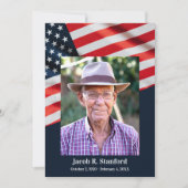 Amerikaanse vlag foto overleed aankondiging (Voorkant)