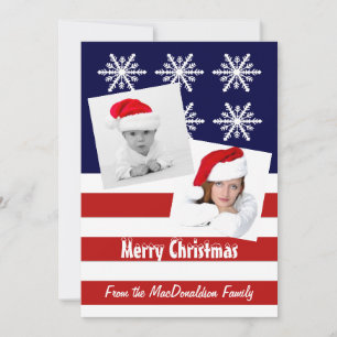 Amerikaanse vlag foto sjabloon kerstvakantie