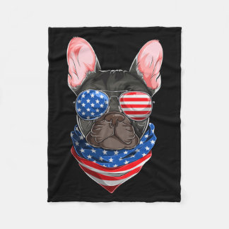 Amerikaanse Vlag Franse Bulldog T-shirts Frenchie Fleece Deken