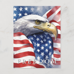 Amerikaanse vlag Freedom Eagle Motivatie Inspirere Briefkaart