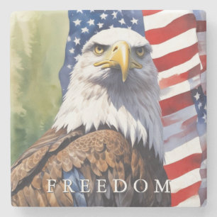 Amerikaanse vlag Freedom Eagle Motivatie Inspirere Stenen Onderzetter