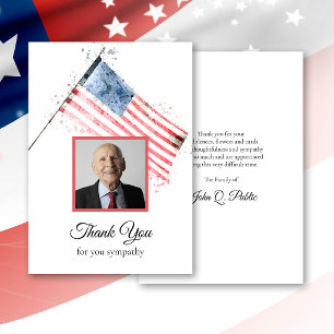 Amerikaanse Vlag Funeral Herdenkings Sympathie Dan Bedankkaart