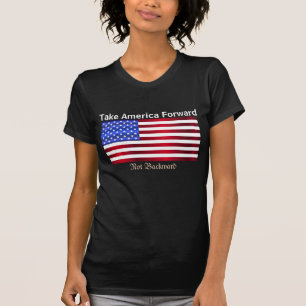 Amerikaanse vlag gaat Amerika vooruit en niet acht T-shirt