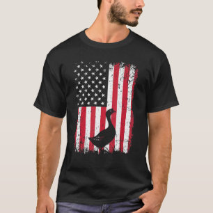 Amerikaanse Vlag Gans Dier Vintage 4 juli T-shirt