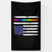 Amerikaanse vlag Gay Pride Thin Rainbow Spandoek (Verticaal)
