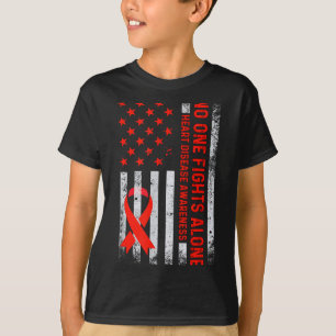 Amerikaanse Vlag Geen Gevecht Alleen Hartziekte T-shirt