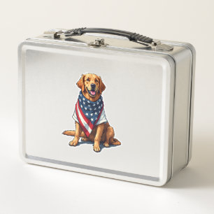 Amerikaanse Vlag Gegraveerde Golden Retriever Hond