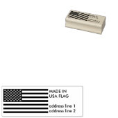Amerikaanse vlag gemaakt in de VS adres Rubberstempel (Gestempeld)