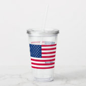 Amerikaanse vlag | Gepersonaliseerd patriottisch Acryl Drinkbeker (Achterkant)
